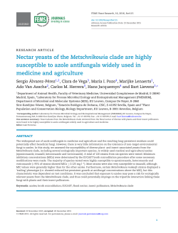 Nectar yeasts of the Metschnikowia clade are highly susceptible to