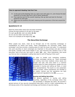 Questions 8&ndash;12 The Securities Exchange - LINK e