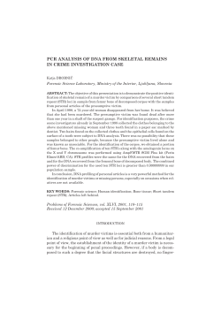 PCR analysis of DNA from skeletal remains in crime