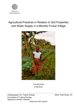 Agricultural Practices in Relation to Soil Properties and Water