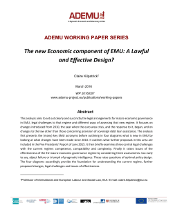 The new Economic component of EMU: A Lawful - e