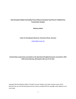 How Strong Do Global Commodity Prices Influence Domestic Food