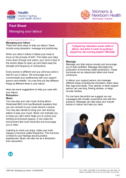 Fact Sheet Managing your labour