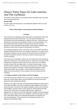 China`s Policy Paper on Latin America and the