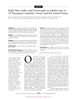 Prevalence pictures. - European Childhood Obesity Group