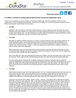 A Guide to Coding Open-Ended Survey
