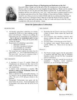 About the Quincea&ntilde;era Celebration