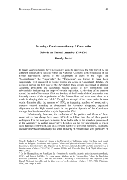 Becoming a Counterrevolutionary: A Conservative Noble - H