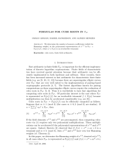 FORMULAS FOR CUBE ROOTS IN F3m 1. Introduction Fast