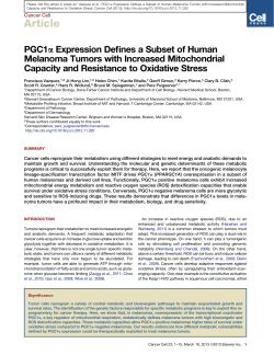 Expression Defines a Subset of Human Melanoma Tumors with