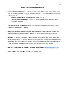 APUSH Summer Homework Checklist Summer Homework Packet