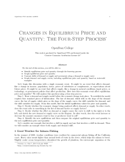 Changes in Equilibrium Price and Quantity: The