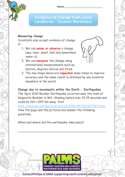 Evidence of Change from Local Landforms