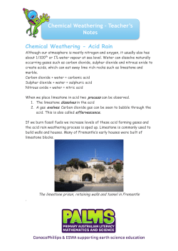 Chemical Weathering – Teacher`s Notes Chemical Weathering