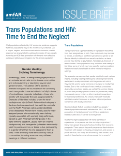 Trans Populations and HIV: Time to End the Neglect