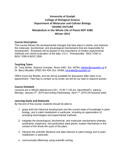 BOT*4380 - University of Guelph