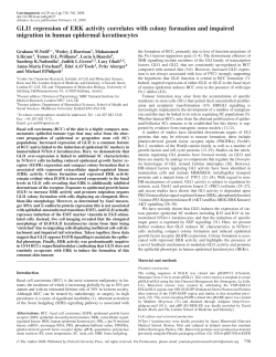 GLI1 repression of ERK activity correlates with colony formation and