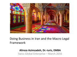 Doing Business in Iran and the Legal Framework - Cc-Ti