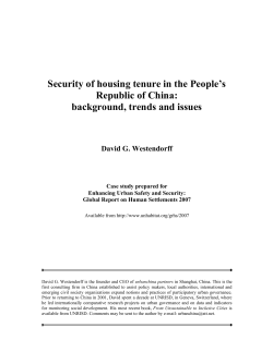 Security of housing tenure in the People`s Republic of China