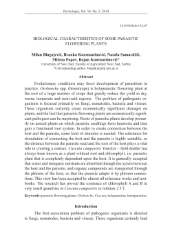 Biological characteristics of some parasitic flowering plants