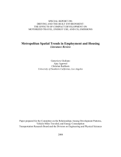 Metropolitan Spatial Trends in Employment and Housing: Literature