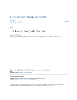 The Death Penalty After Furman - LAW eCommons