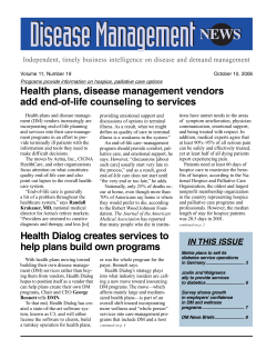 Health plans, disease management vendors add end-of-life