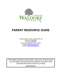parent resource guide - London Waldorf School