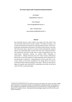 Are Voters Equal under Proportional Representation? Orit Kedar