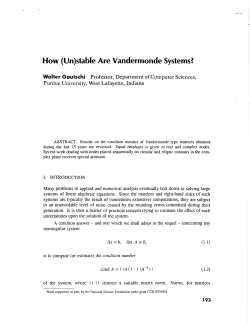(Un)stable Are Vandermonde Systems?