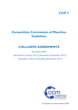 CCM 3 - Collusive agreements - Competition Commission of Mauritius