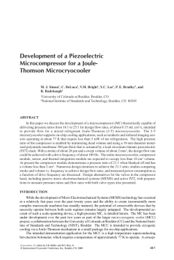Development of a Piezoelectric Microcompressor for a Joule
