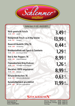 3,49 Kg 13,99 Kg 0,44 Stk. 1,29 Kg 8,99 Kg 1,26 Stk