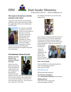 Haiti Insider Ministries - New Horizons Foundation
