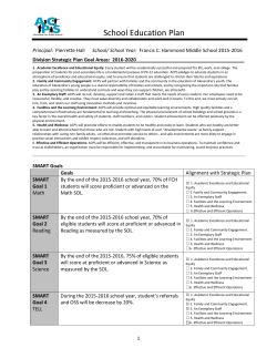 School Education Plan - Francis C. Hammond Middle School