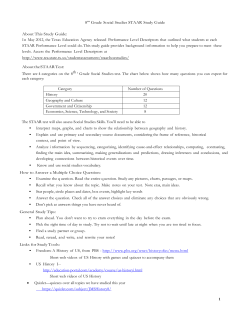 8"` Grade Social Studies STAAR Study Guide About