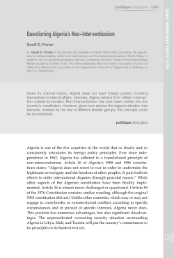 Questioning Algeria`s Non-Interventionism