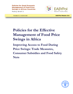 Policies for the Effective Management of Food Price Swings in Africa