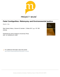 Fatal Contiguities: Metonymy and Environmental Justice