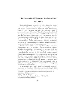 The Integration of Fourierism into Brook Farm