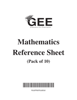 Mathematics Reference Sheet