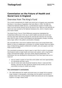 Commission on the Future of Health and Social