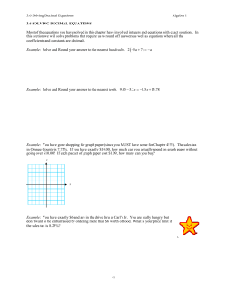 3.6 Solving Decimal Equations