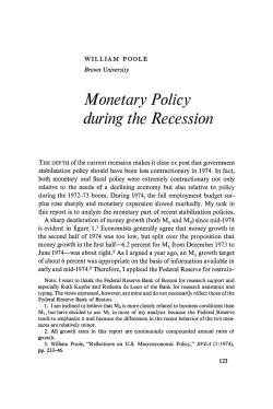 Monetary Policy during the Recession