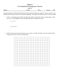 Pythagorean Theorem Pre Assessment
