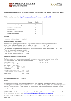 (FCE) Assessment commentary and marks: Florine and Maria