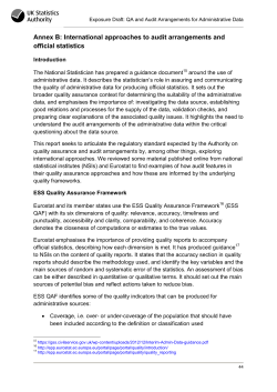 International approaches to audit arrangements and official statistics