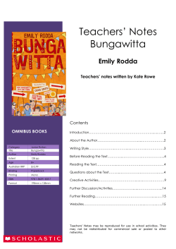 Bungawitta Teachers Notes