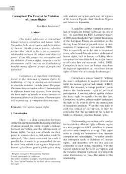 Corruption: The Catalyst for Violation of Human Rights