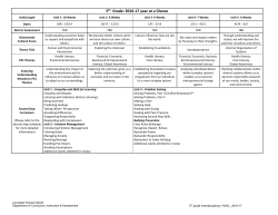 5th Grade: 2016-17 year at a Glance